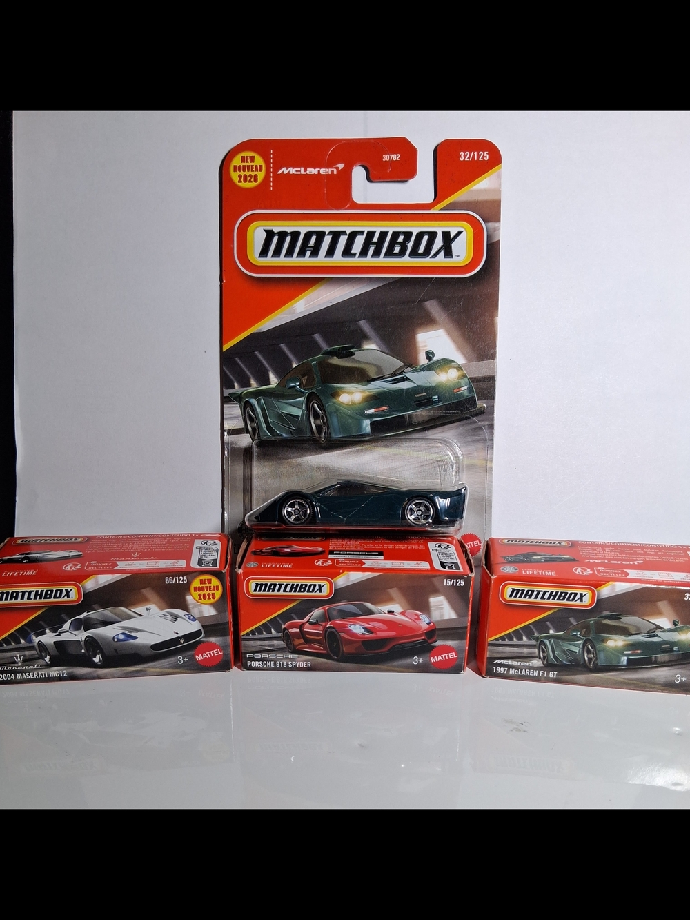Matchbox Exotic Supercar Set McLaren F1 GT Porsche 918 Maserati MC12 ~ 4 Cars
